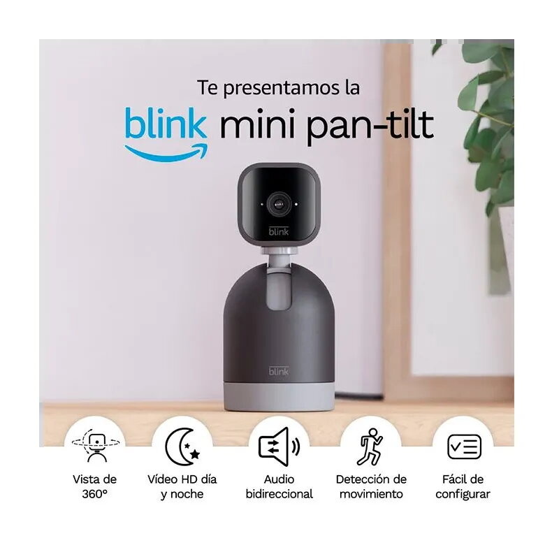 Blink Mini Pan-Tilt Black Amazon Camera - TiendaCPU