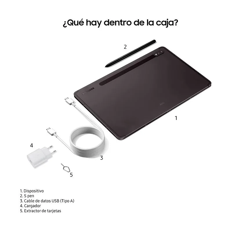 Tablet Samsung Galaxy Tab S8+ Wifi 8/256GB Negra56GB - TiendaCPU