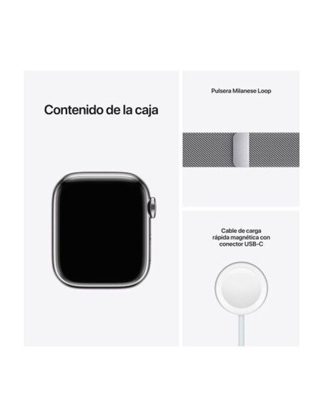 Smartwatches Apple Watch S7 41 mm LTE Caja de acero inoxidable Plata