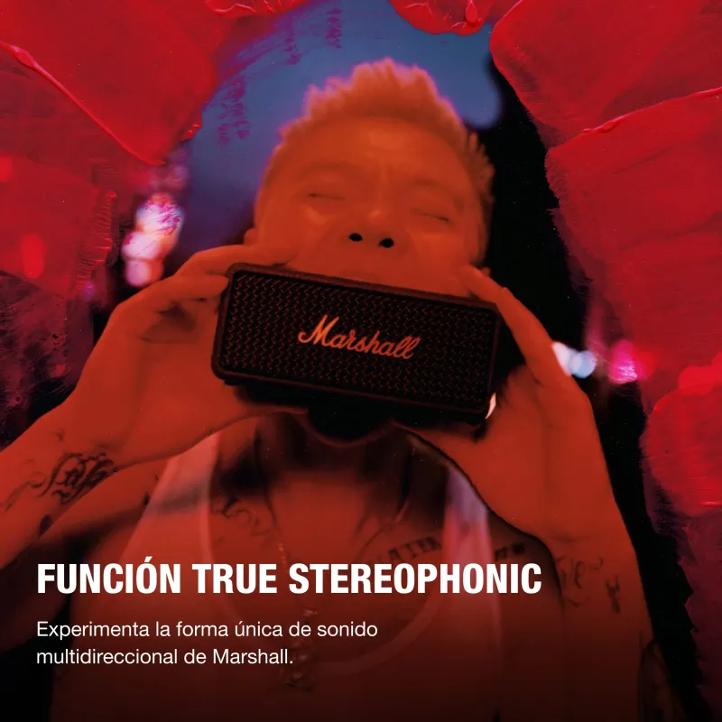 Altavoz Bluetooth portátil inalámbrico Marshall Emberton III IP67 Negro y latón