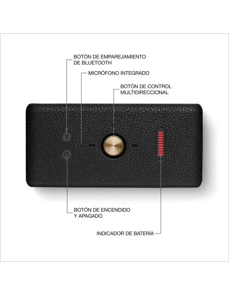 Altavoz Bluetooth portátil inalámbrico Marshall Emberton III IP67 Negro y latón