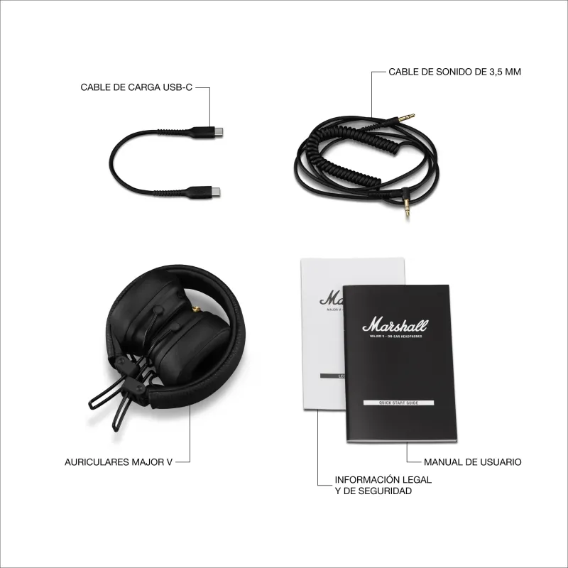Auriculares Inalámbricos Bluetooth Marshall Major V Negro