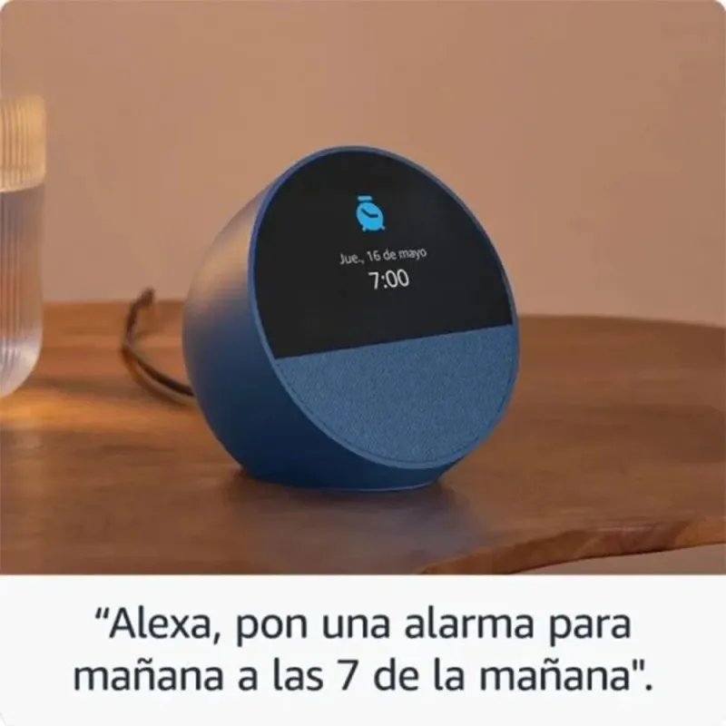 Amazon Echo Spot (2024) Blue – Smart Alarm Clock with Alexa