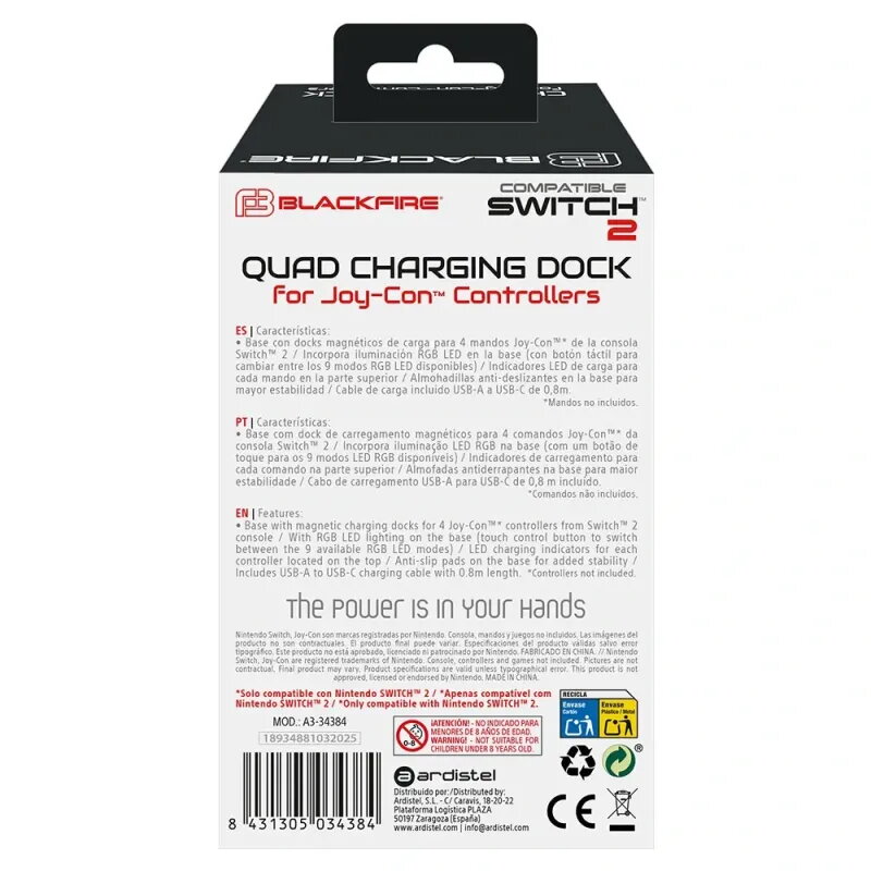 Comprar Blackfire Soporte de Carga para 4 JOY-CON de Switch 2