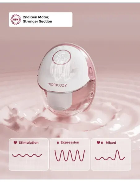 Momcozy M6 Wearable Breast Pump Red | Hands-Free Mobile Style