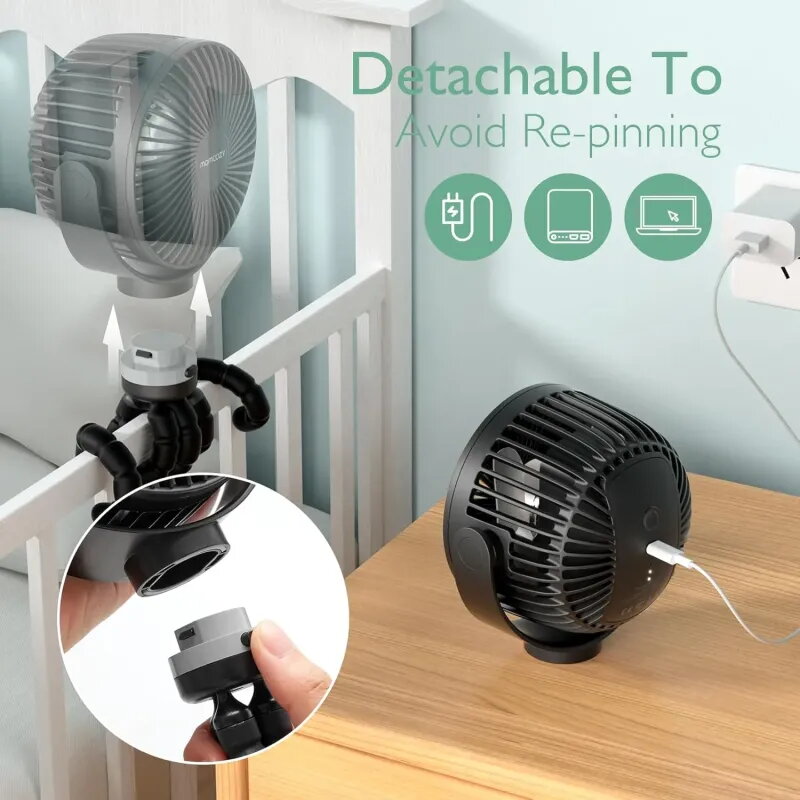 Momcozy ventilador portátil recargable USB Negro