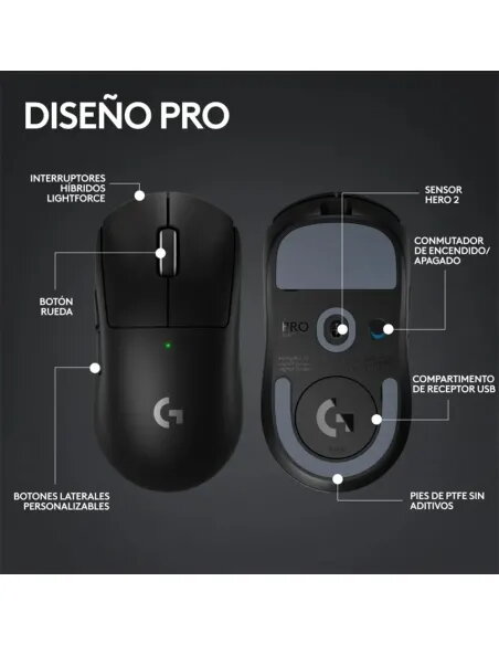 Logitech G PRO X SUPERLIGHT 2 SE – Ratón gaming 60 g HERO 2