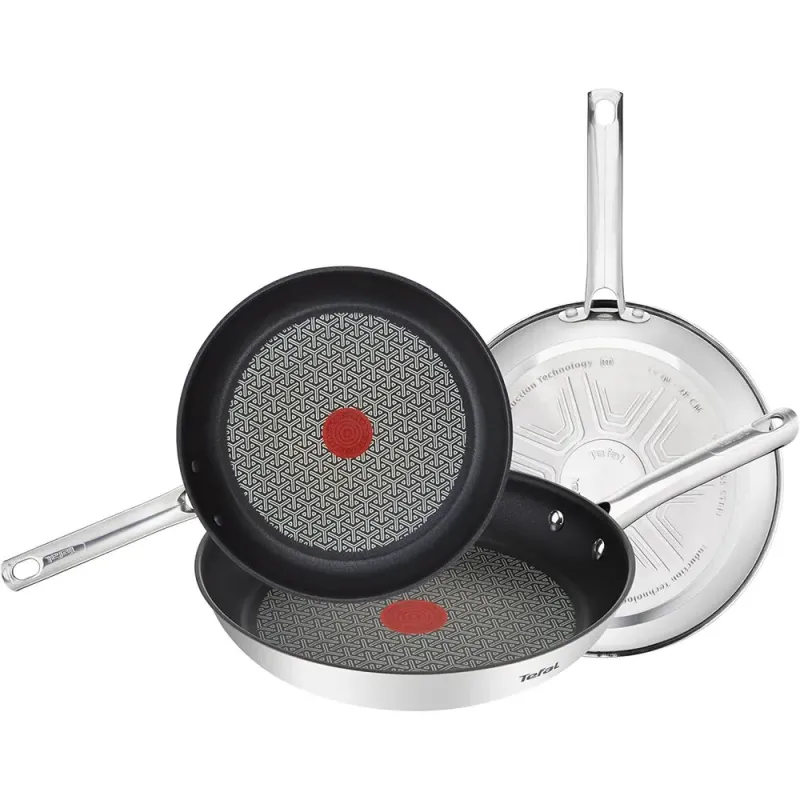 Tefal Duetto Juego de Sartenes 20/24/28 cm Acero Inoxidable Inducción