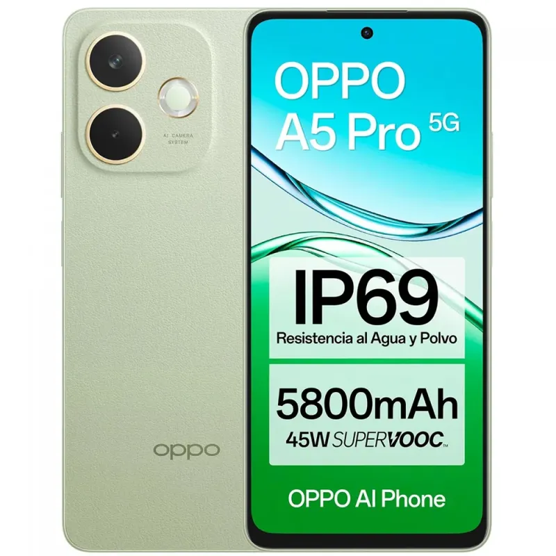 Oppo A5 Pro 5G 256GB Green | Rugged IP69 Phone 5800mAh Battery