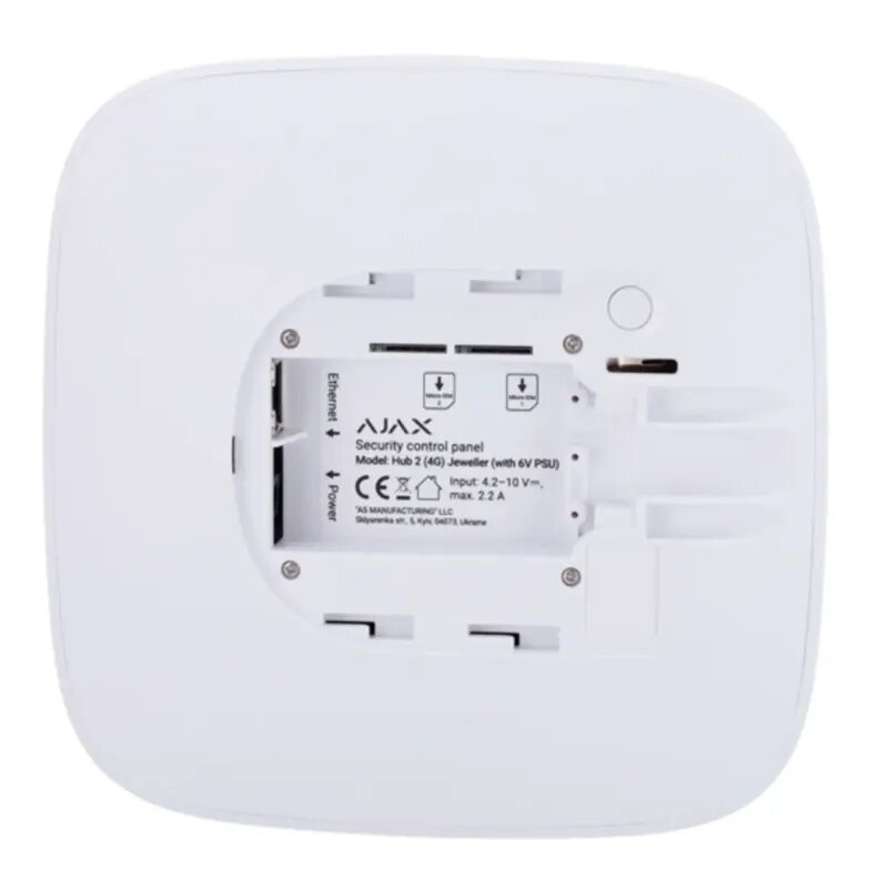 Ajax Hub 2 (4G) White | Wireless Alarm Panel LTE Dual SIM