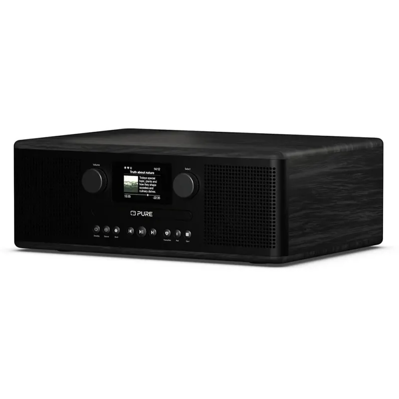Pure Classic C-D6i Black | Stereo System with CD, WiFi & Internet Radi