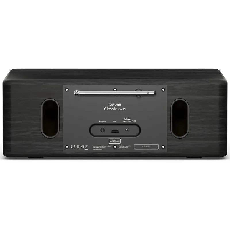 Pure Classic C-D6i Black | Stereo System with CD, WiFi & Internet Radi