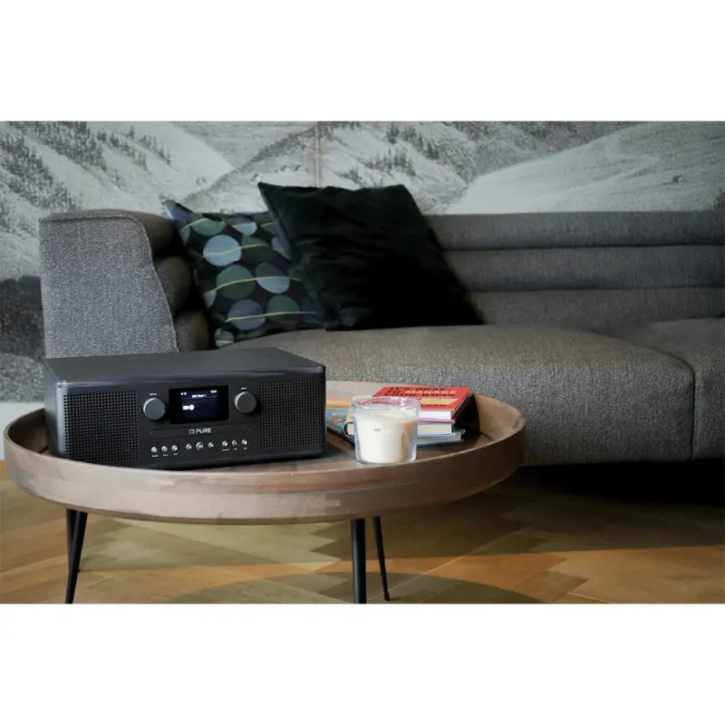 Pure Classic C-D6i Black | Stereo System with CD, WiFi & Internet Radi