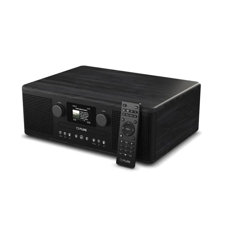 Pure Classic C-D6i Black | Stereo System with CD, WiFi & Internet Radi