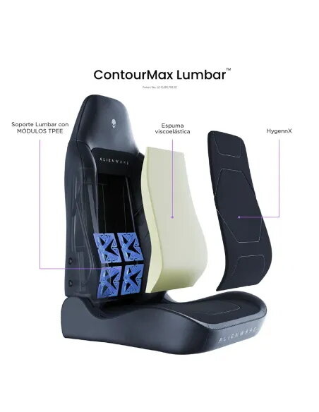 Alienware S3800 HygennX Ergonomic Gaming Chair with lumbar