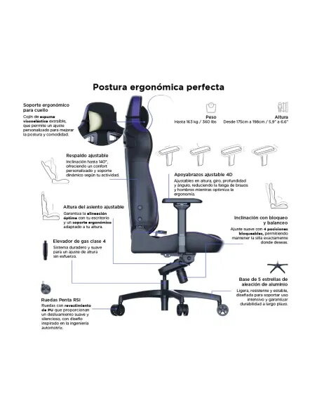 Vertagear PL4800 X‑Large HyGenNX Midnight Purple – Confort XL