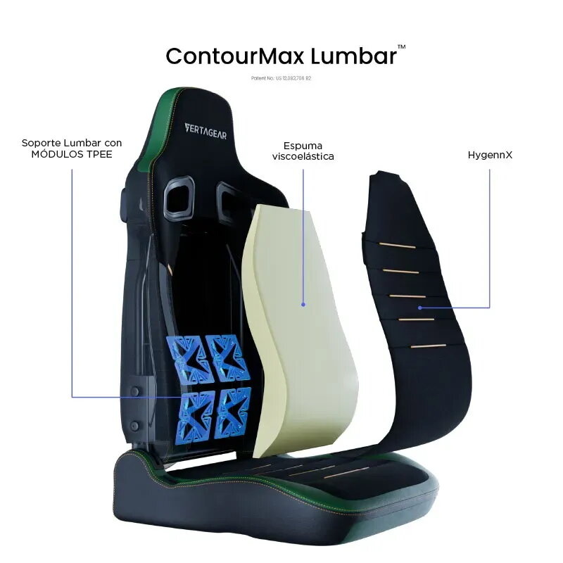 Vertagear PL4800 X‑Large HyGenNX Midnight Green – Confort XL