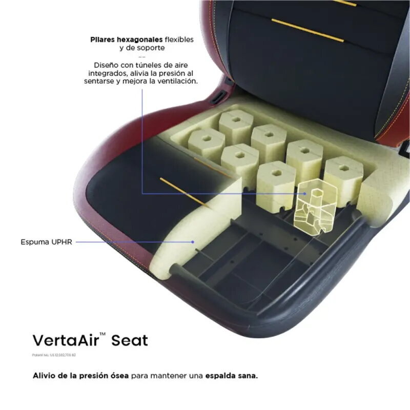 Vertagear PL4800 X‑Large HyGenNX Burgundy Red – Confort XL