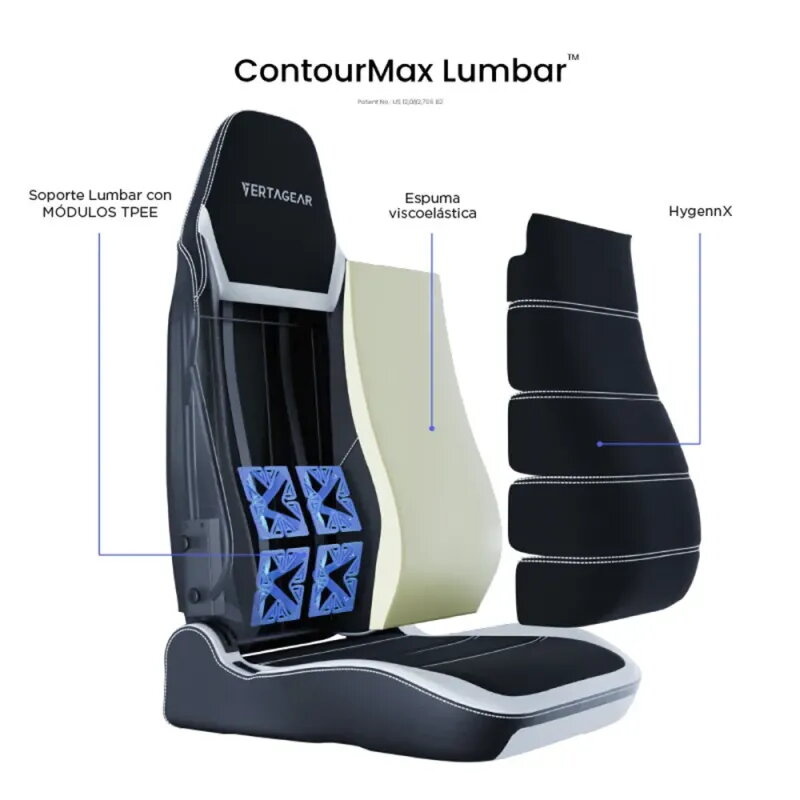 VERTAGEAR PL6800 HYGENNX Black/White | Silla gamer XL ergonómica