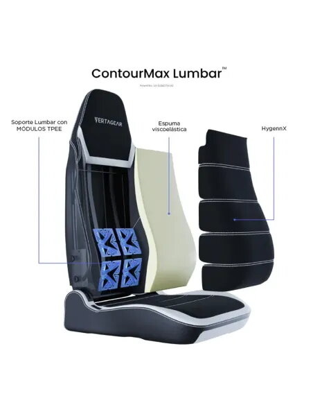 VERTAGEAR PL6800 HYGENNX Black/White | Ergonomic XL gamer chair