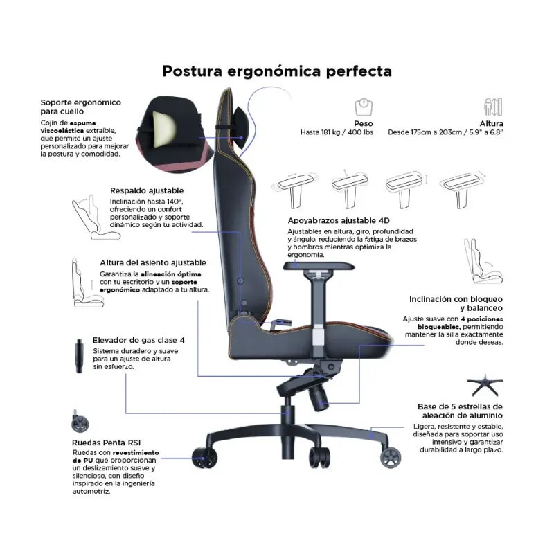 Vertagear PL6800 X-Large HygennX Burgundy Red | Silla Gaming XL
