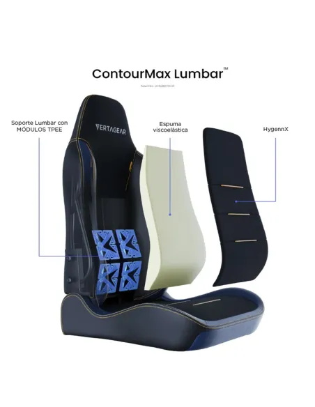 Vertagear SL3800 HygenX Midnight Blue – compact ergonomic gaming chair
