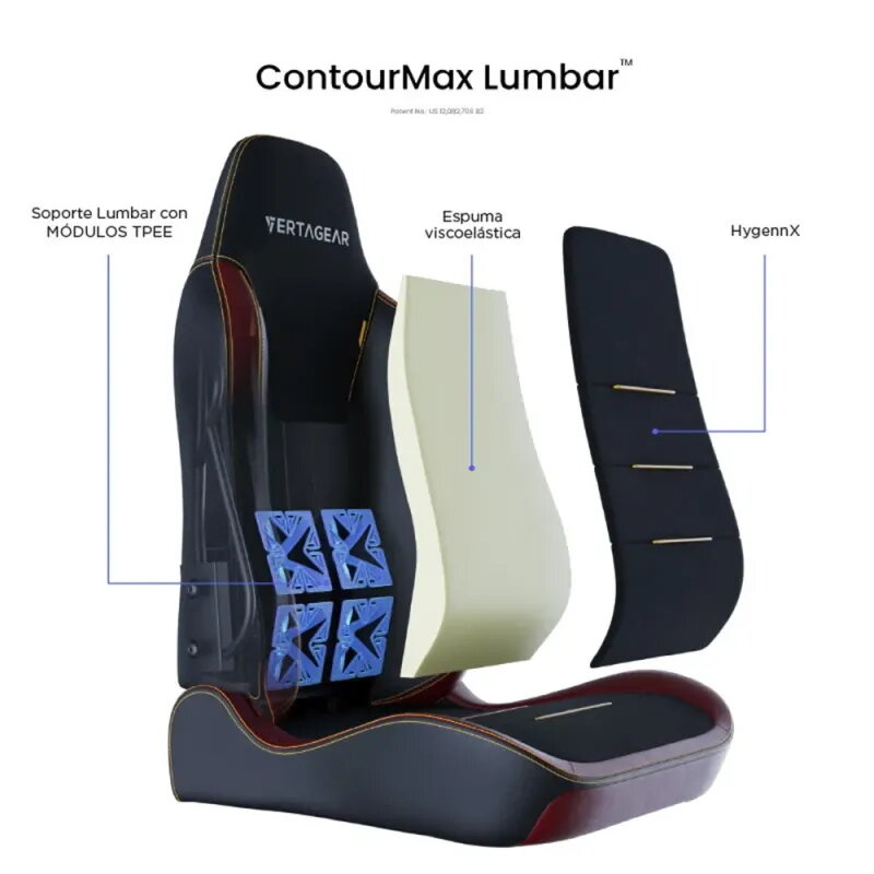 Vertagear SL3800 HygenX Burgundy Red – silla gamer ergonómica compacta