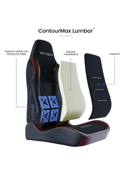 Vertagear SL3800 HygenX Burgundy Red – silla gamer ergonómica compacta