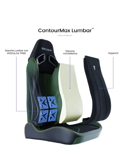 Silla gaming Vertagear SL5800 Hygenx Midnight Green ergonómica