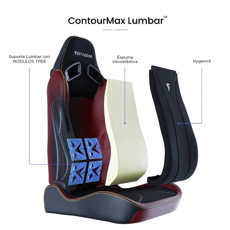Vertagear SL5800 HyGenNX Burgundy Red – Ergonomic Gaming Chair