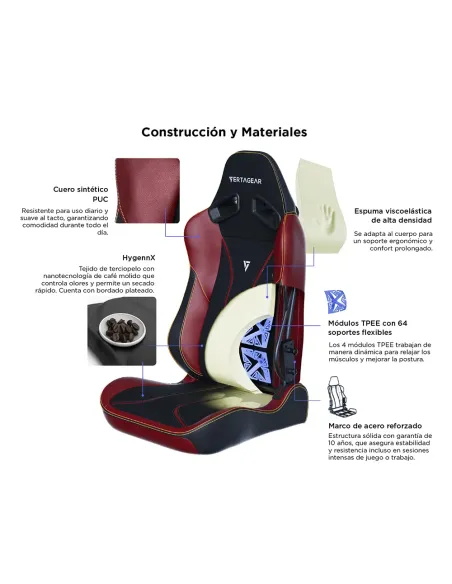 Vertagear SL5800 HyGenNX Burgundy Red – Ergonomic Gaming Chair