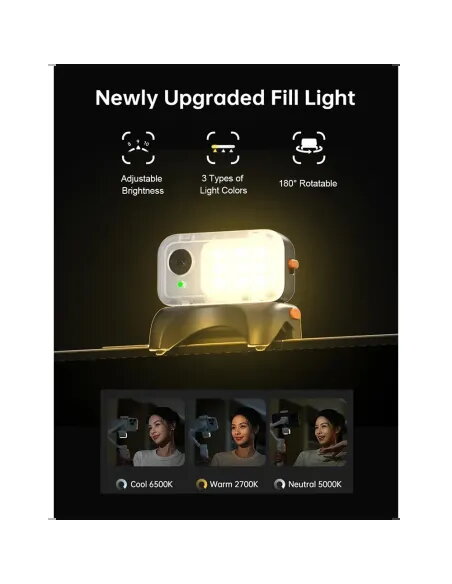 Hohem iSteady V3 Blanco | Gimbal Smartphone con IA y Luz - TiendaCPU