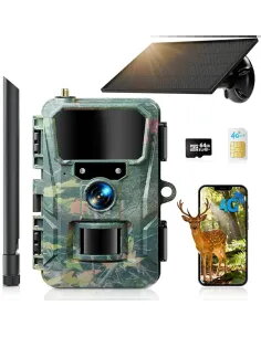 WOLFANG Cámara Caza 4G Solar | 2K 48MP Envío Móvil - TiendaCPU