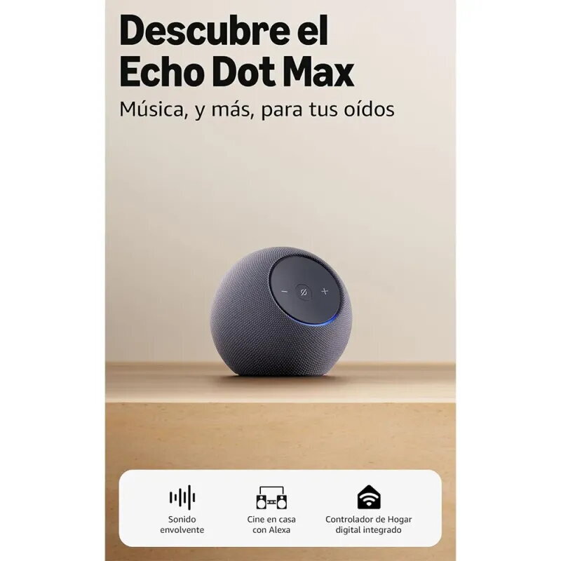 Amazon Echo Dot Max Grafito | Altavoz Alexa con Hub - TiendaCPU