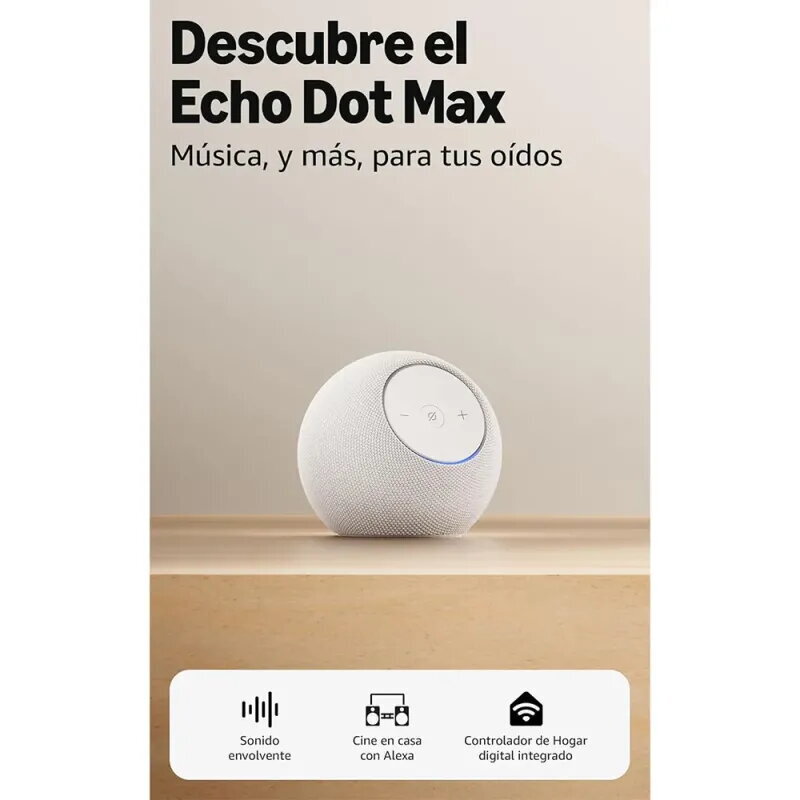 Amazon Echo Dot Max Blanco | Altavoz Alexa con Hub - TiendaCPU