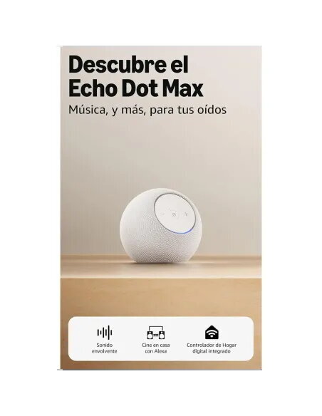 Amazon Echo Dot Max Blanco | Altavoz Alexa con Hub - TiendaCPU