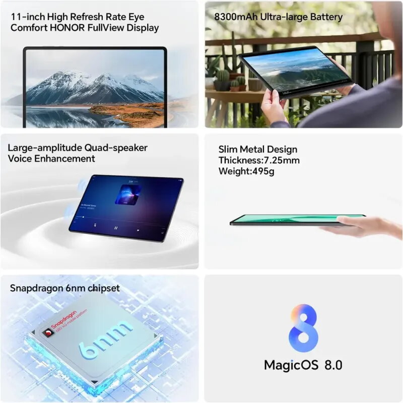 Comprar Tablet Honor Pad X8a 11" 128GB Wi-Fi Gris - TiendaCPU