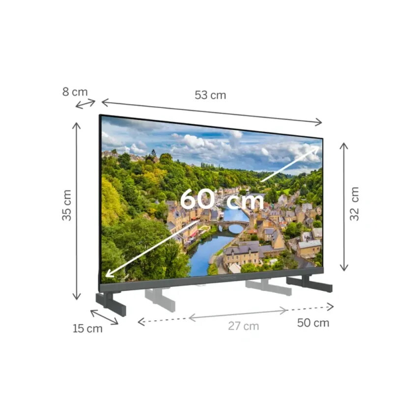 TV Thomson 24" QLED 12V Blanco | Google TV Autocaravanas y Camper
