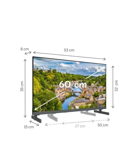 TV Thomson 24" QLED 12V Blanco | Google TV Autocaravanas y Camper