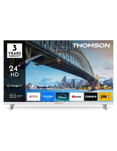 TV Thomson 24" QLED 12V Blanco | Google TV Autocaravanas y Camper