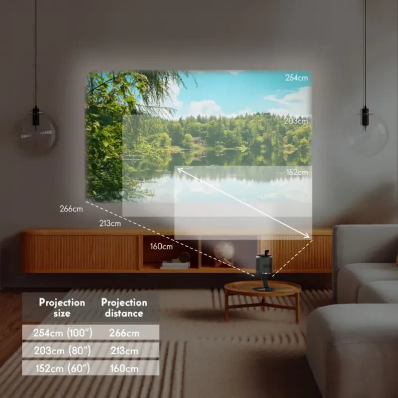 Proyector Thomson Vega PG35B | Portátil con Batería y Google TV