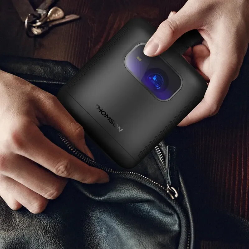 Proyector Thomson Vega PG35B | Portátil con Batería y Google TV