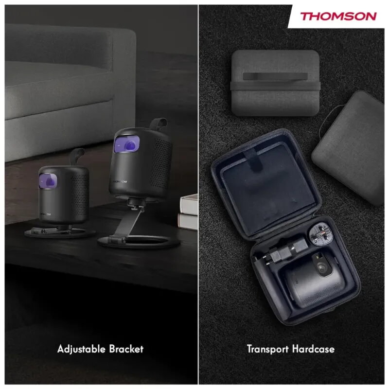 Proyector Thomson Vega PG35B | Portátil con Batería y Google TV