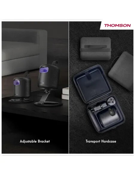 Proyector Thomson Vega PG35B | Portátil con Batería y Google TV