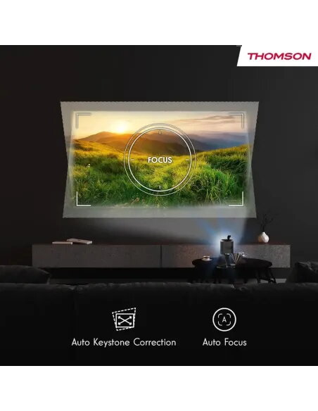 Proyector Thomson Vega PG35B | Portátil con Batería y Google TV
