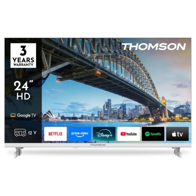 TV Thomson 24" LED 12V Blanco | Autocaravanas y Camper