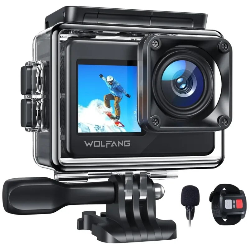 WOLFANG GA120 4K Action Camera | Dual Screen & 20MP | Best Deal