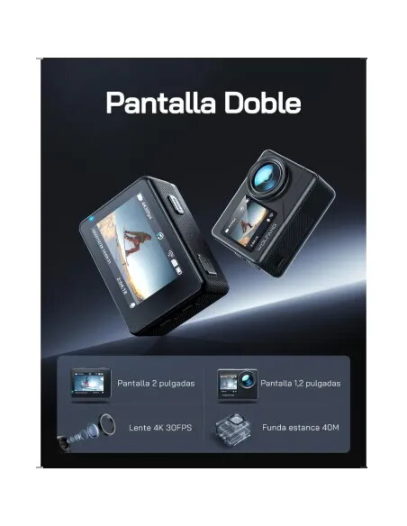 WOLFANG GA120 4K Action Camera | Dual Screen & 20MP | Best Deal
