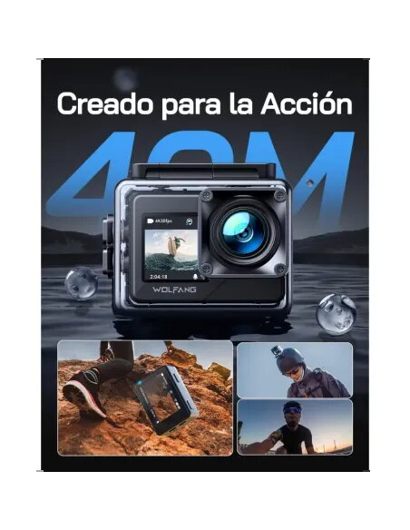 WOLFANG GA120 4K Action Camera | Dual Screen & 20MP | Best Deal