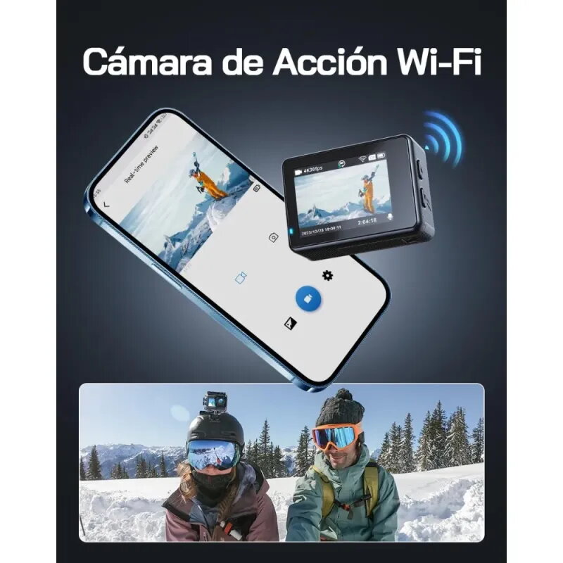 WOLFANG GA120 4K Action Camera | Dual Screen & 20MP | Best Deal